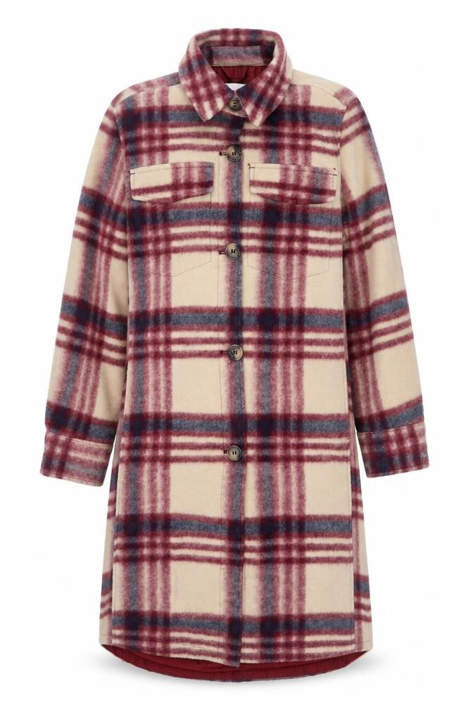 H&M Womens Multicoloured Geometric Overcoat Coat Size XS Button