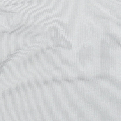 PRETTYLITTLETHING Womens Grey Polyester Cropped Polo Size 12 Collared - Ribbed