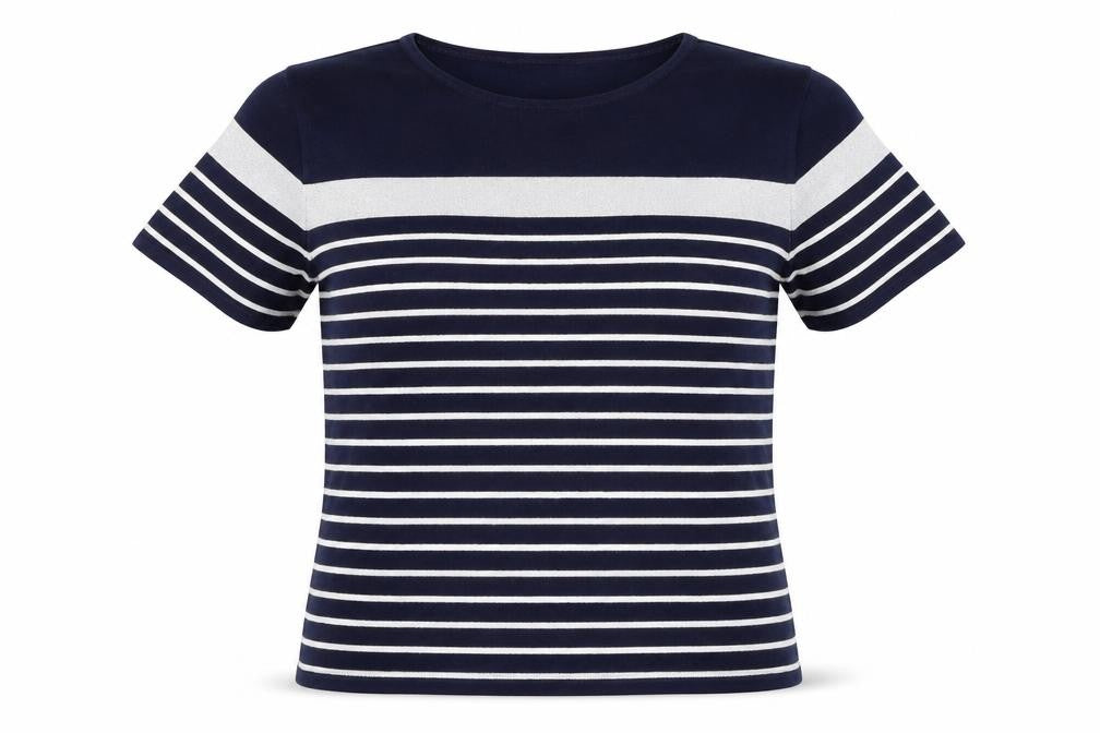 Casamia Womens Blue Round Neck Striped Viscose Pullover Jumper Size L