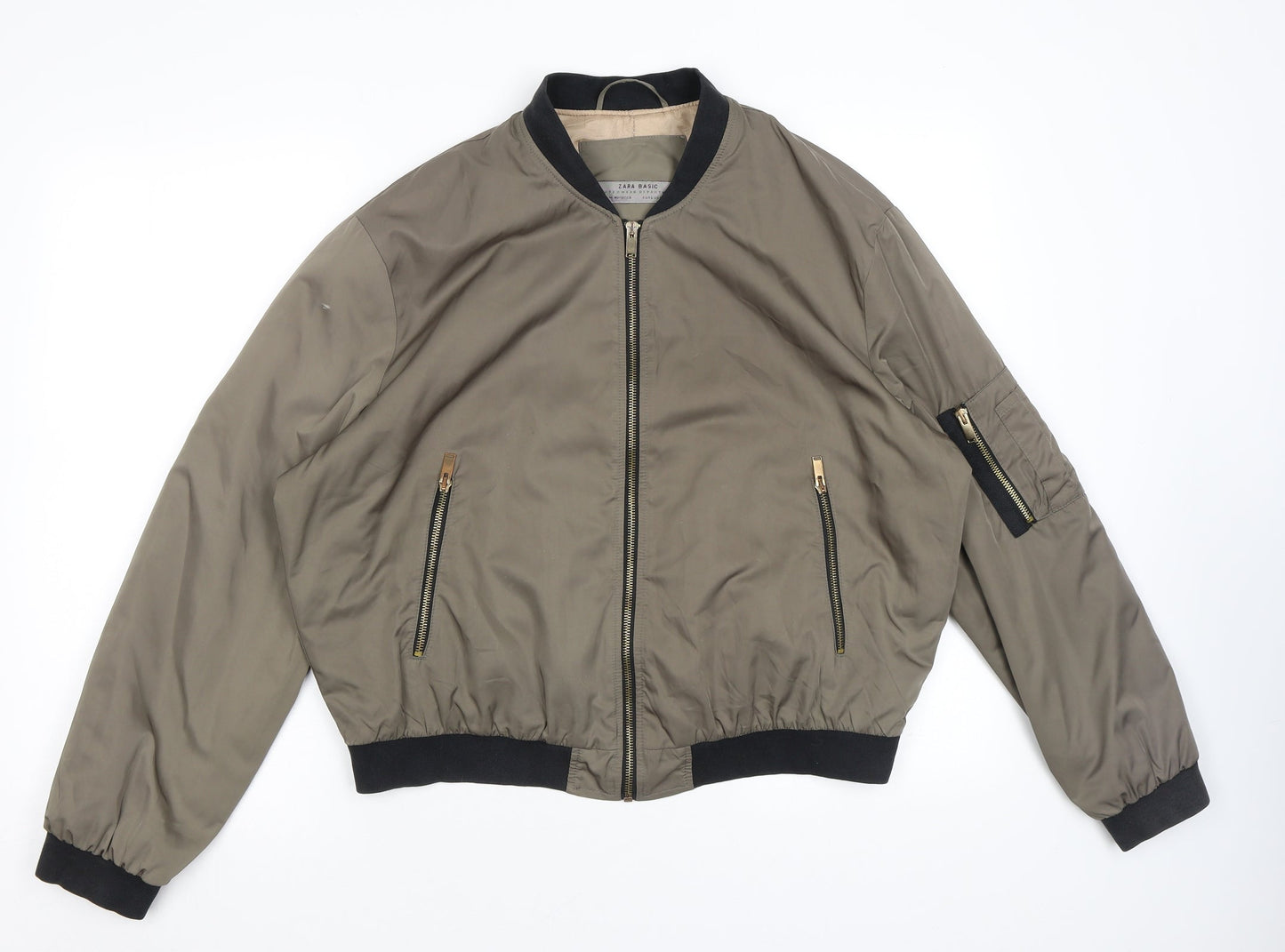 Zara Womens Green Jacket Size L Zip