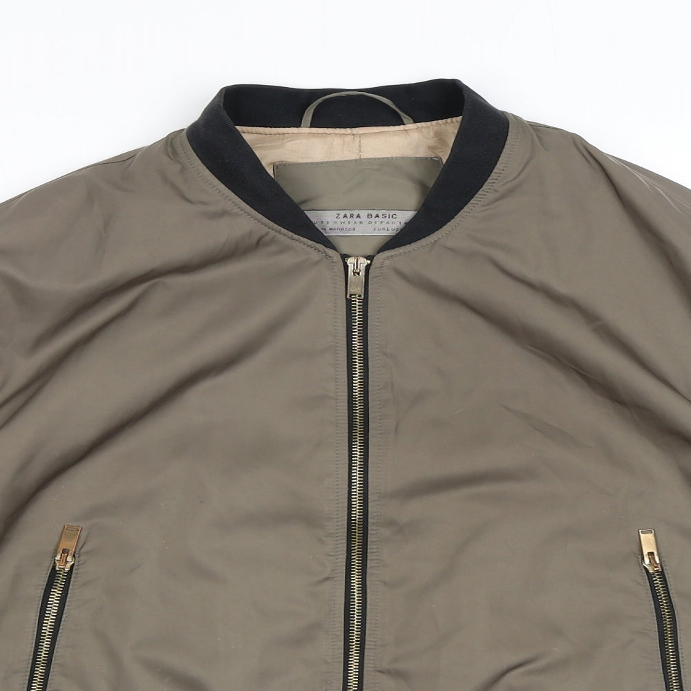 Zara Womens Green Jacket Size L Zip