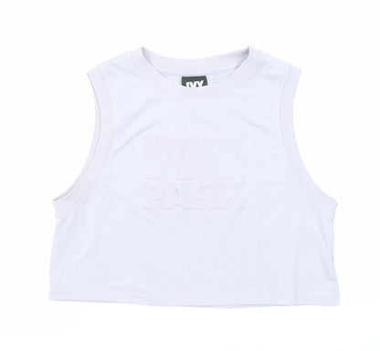 Additional front view of IVY PARK women’s purple polyester basic tank, size XS, round neck