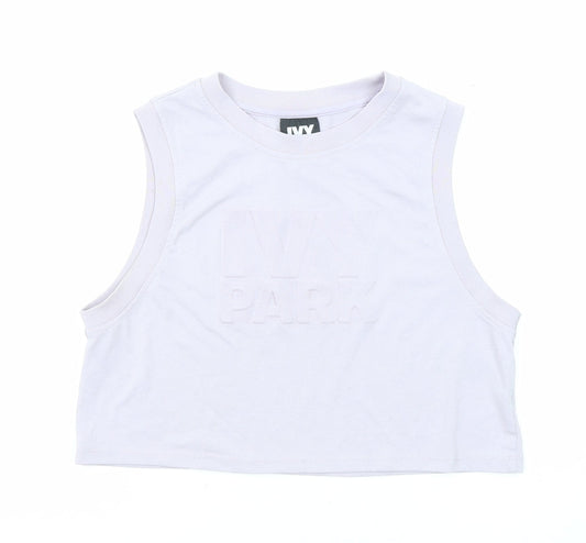 IVY PARK Womens Purple Polyester Basic Tank Size XS Round Neck