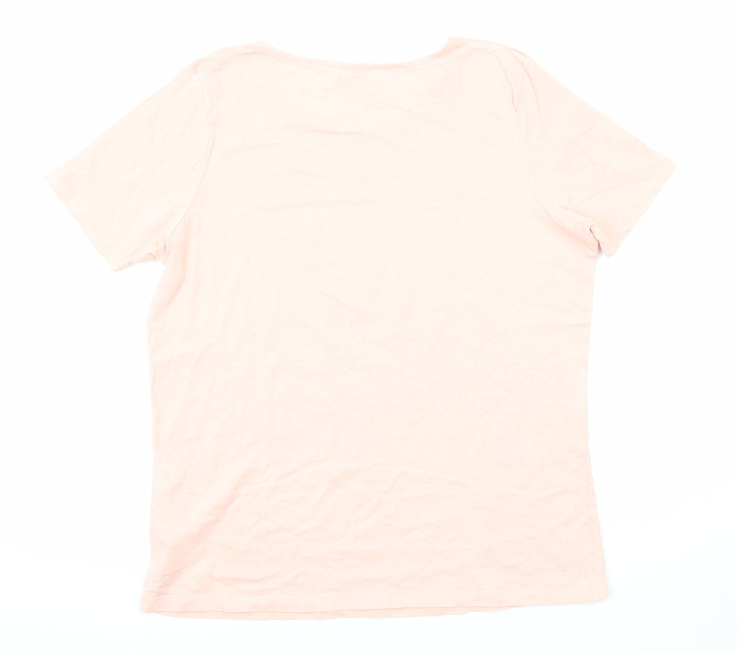 Avon Womens Pink Cotton Basic T-Shirt Size 12 Round Neck - Beauty Is An Attitude Size 12-14