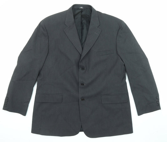 Haggar Mens Black Polyester Jacket Suit Jacket Size 46 Regular