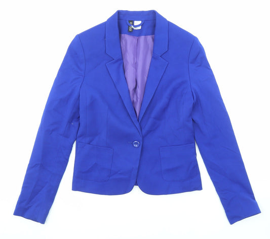 Divided by H&M Womens Blue Jacket Blazer Size 8 Button