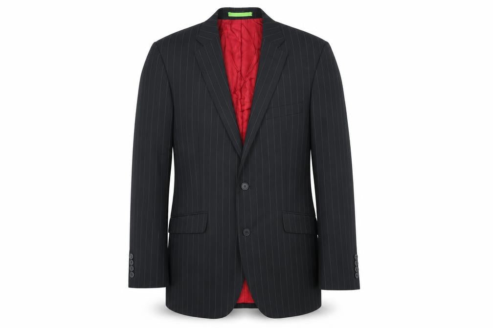 Limehaus Mens Black Striped Wool Jacket Suit Jacket Size 38 Regular