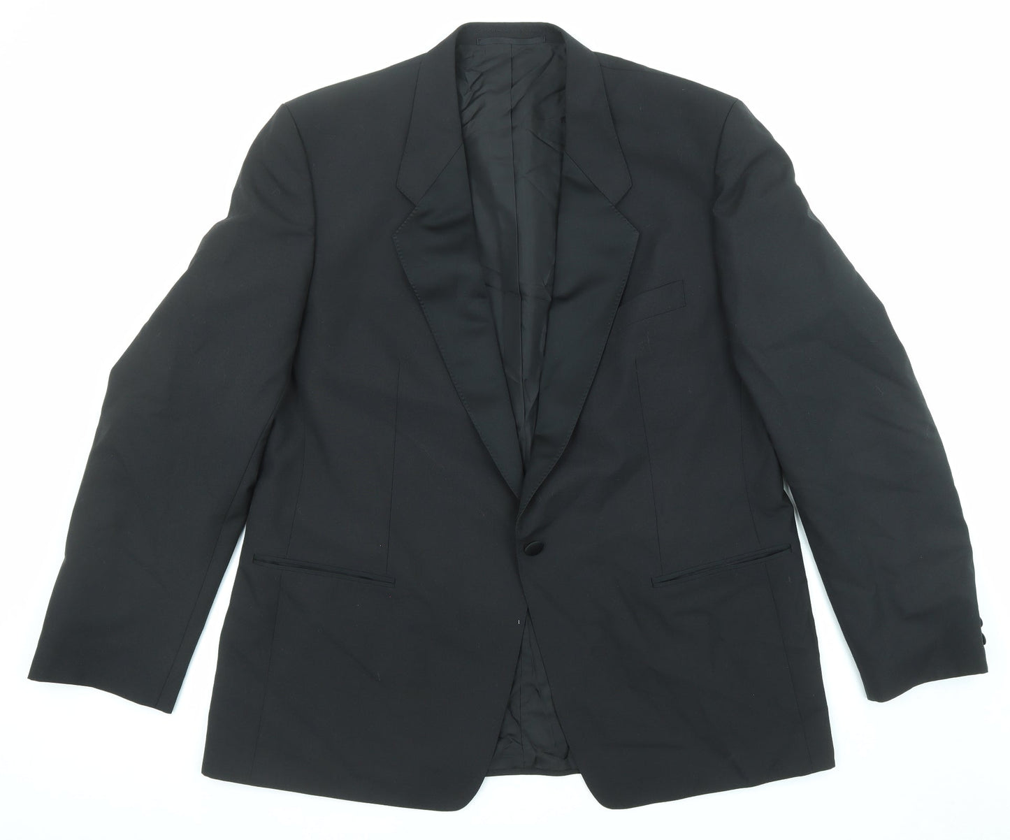 Hacker Mens Black Polyester Jacket Suit Jacket Size 48 Regular
