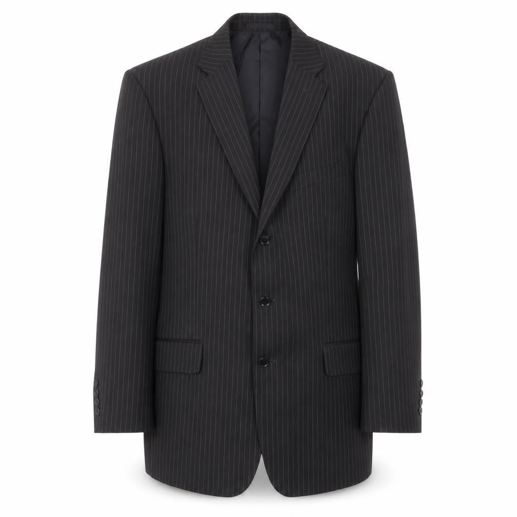 You Essential Mens Black Striped Polyester Jacket Suit Jacket Size 42 Regular