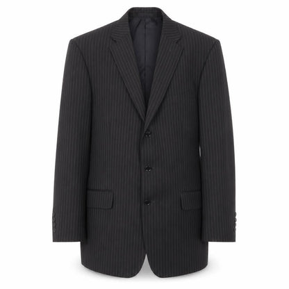 You Essential Mens Black Striped Polyester Jacket Suit Jacket Size 42 Regular