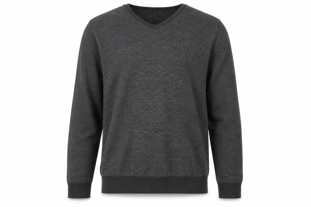 Marks & Spencer Mens Grey V-Neck Acrylic Pullover Jumper Size M Long Sleeve