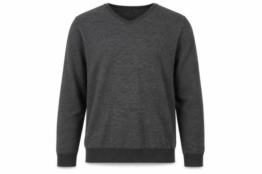 Marks & Spencer Mens Grey V-Neck Acrylic Pullover Jumper Size M Long Sleeve