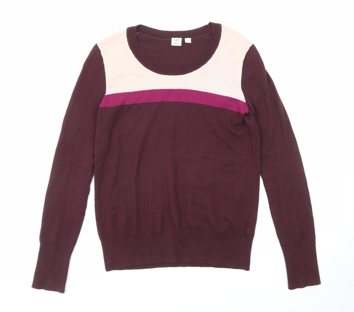 Gap Womens Purple Round Neck Cotton Pullover Jumper Size XS