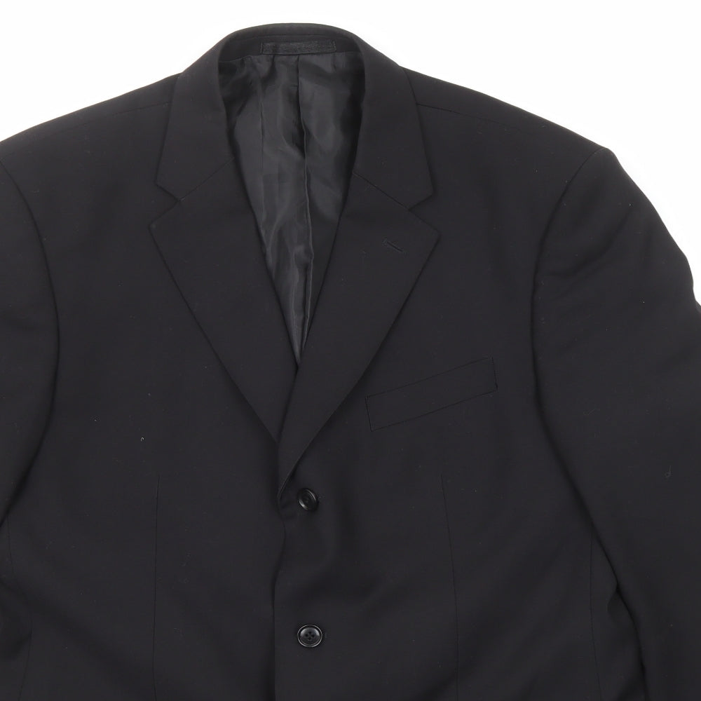 You Essential Mens Black Polyester Jacket Suit Jacket Size 42 Regular
