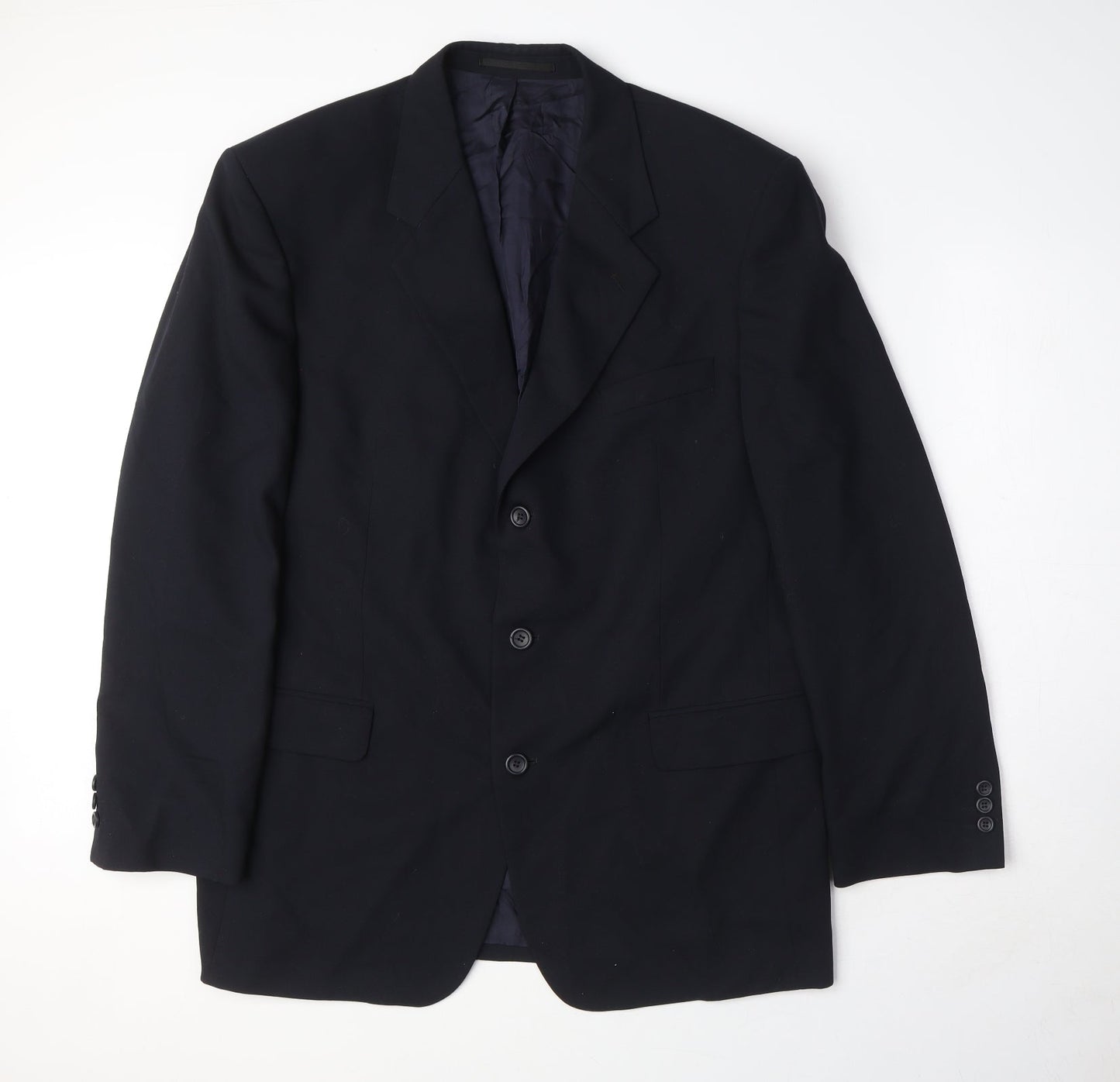 Varteks Mens Black Polyester Jacket Suit Jacket Size 44 Regular