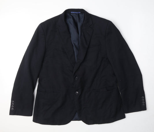 Marks and Spencer Mens Blue Polyester Jacket Suit Jacket Size 42 Regular