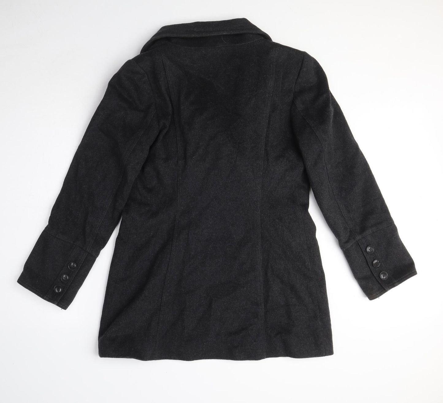 Zara Womens Grey Pea Coat Coat Size M Button