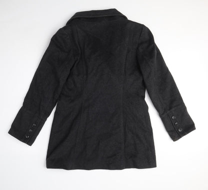 Zara Womens Grey Pea Coat Coat Size M Button
