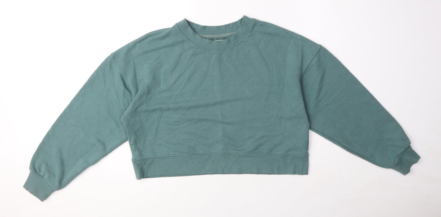 Pull&Bear Womens Green Polyester Pullover Sweatshirt Size S Pullover