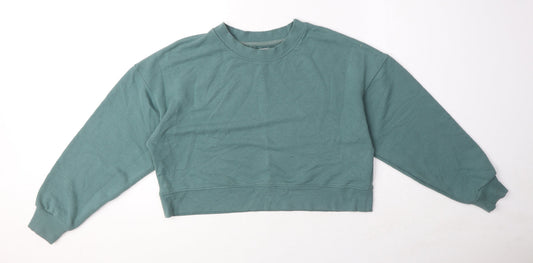 Pull&Bear Womens Green Polyester Pullover Sweatshirt Size S Pullover
