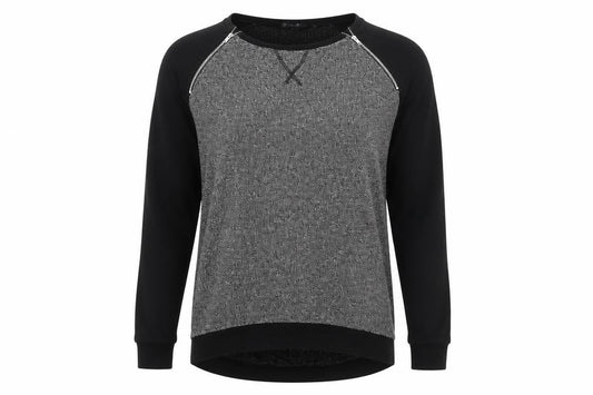 New Look Womens Grey Polyester Pullover Sweatshirt Size 8 Pullover - Zip Detail
