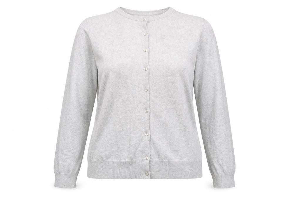 Marks & Spencer Womens Grey Round Neck Viscose Cardigan Jumper Size 18