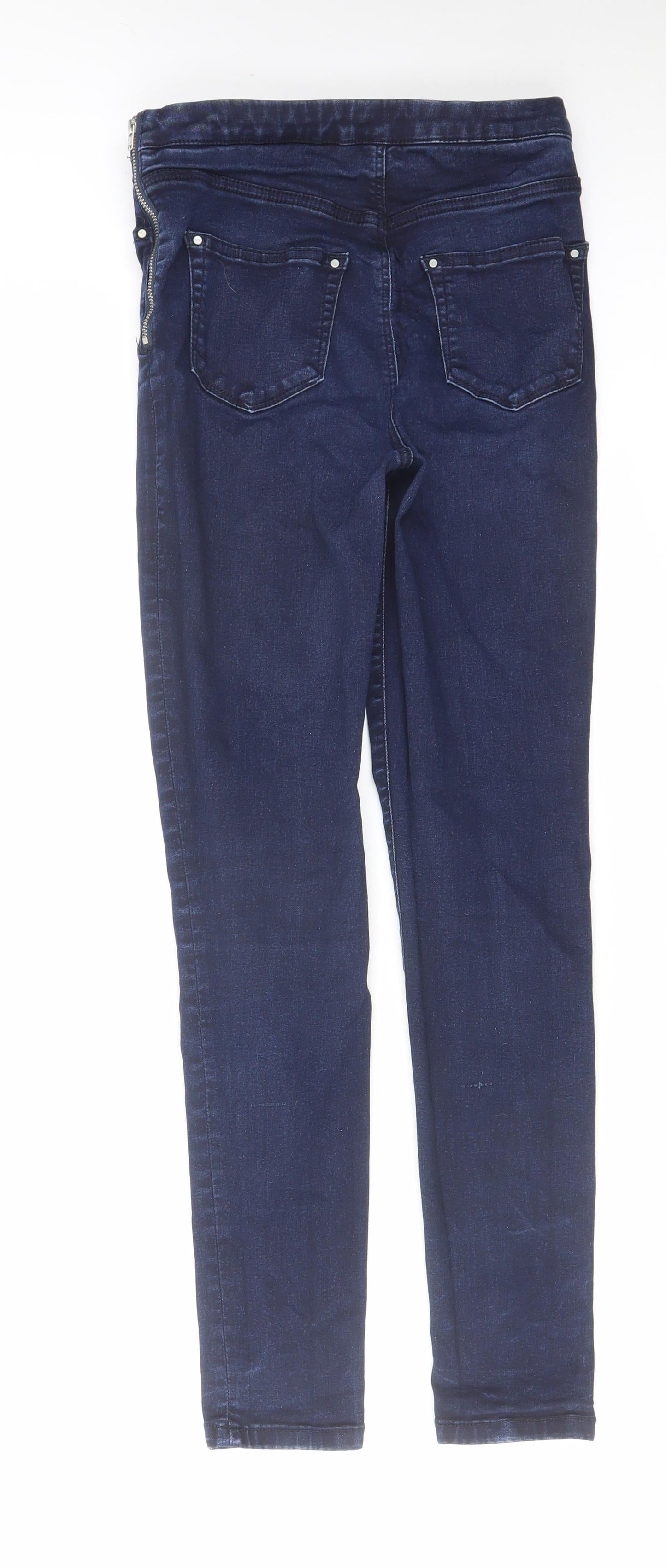 Warehouse Womens Blue Cotton Jegging Jeans Size 12 L27 in Regular Zip
