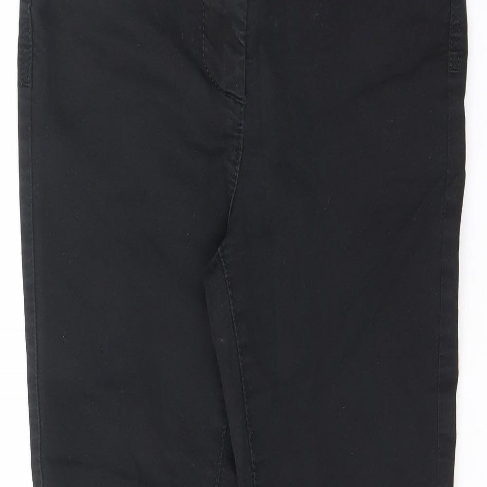 Marks and Spencer Womens Black Cotton Straight Jeans Size 8 L27 in Regular Button