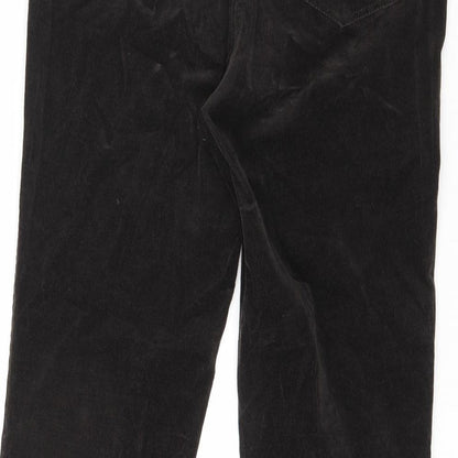 Steilmann Womens Brown Cotton Capri Trousers Size 14 L28.5 in Regular Zip