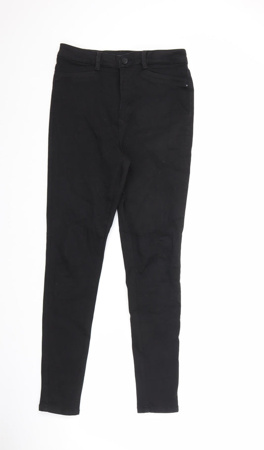 Very Womens Black Cotton Skinny Jeans Size 12 L27.5 in Regular Zip