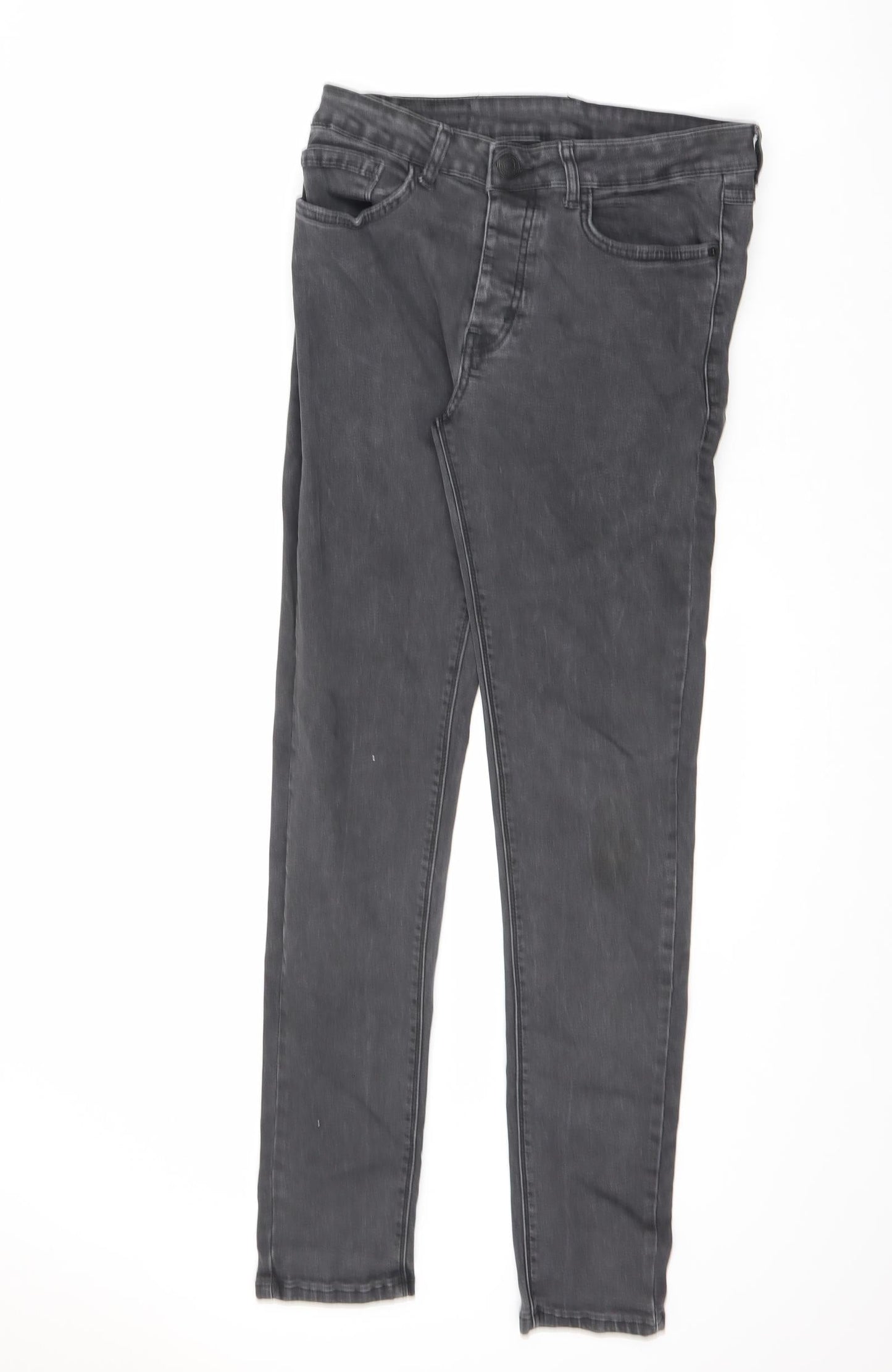 Denim & Co. Mens Grey Cotton Skinny Jeans Size 30 in L32 in Regular Zip
