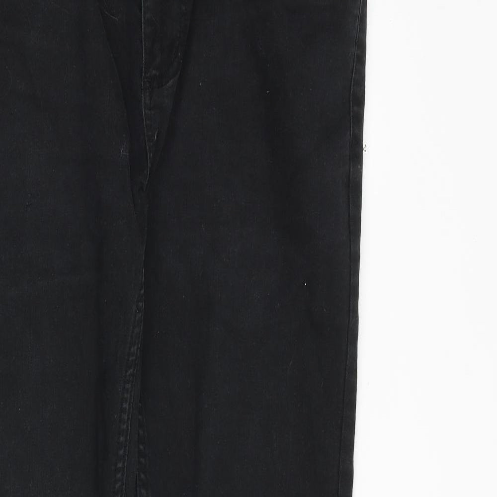 Denim & Co. Mens Black Cotton Straight Jeans Size 32 in L32 in Slim Zip