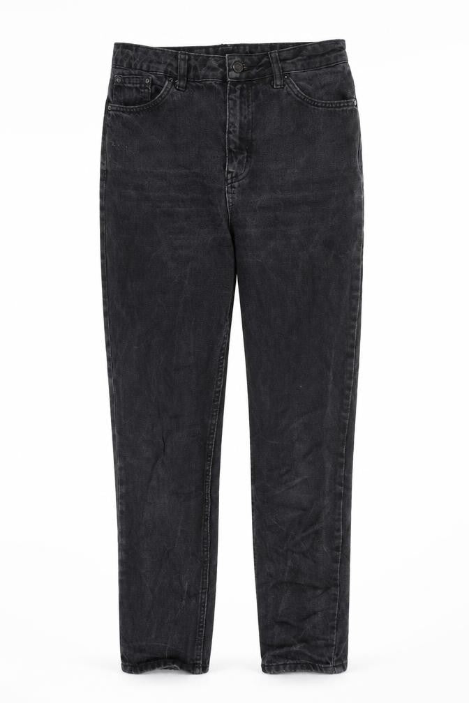 Topshop Womens Grey Cotton Straight Jeans Size 28 in L32 in Regular Zip