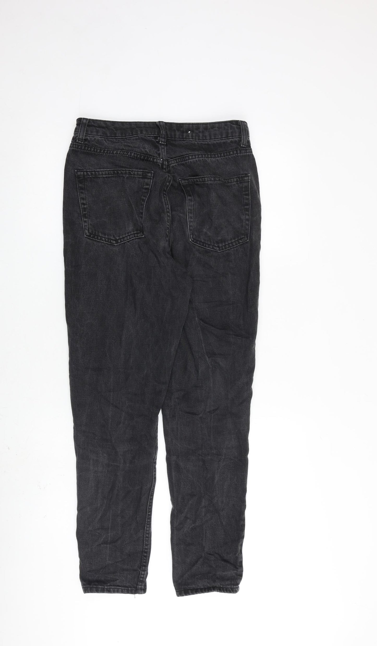 Topshop Womens Grey Cotton Straight Jeans Size 28 in L32 in Regular Zip