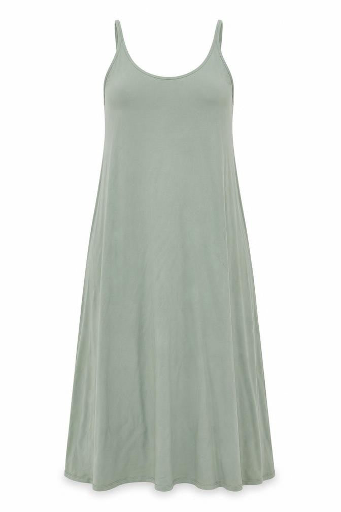 H&M Womens Green Polyester Tank Dress Size S Scoop Neck Pullover