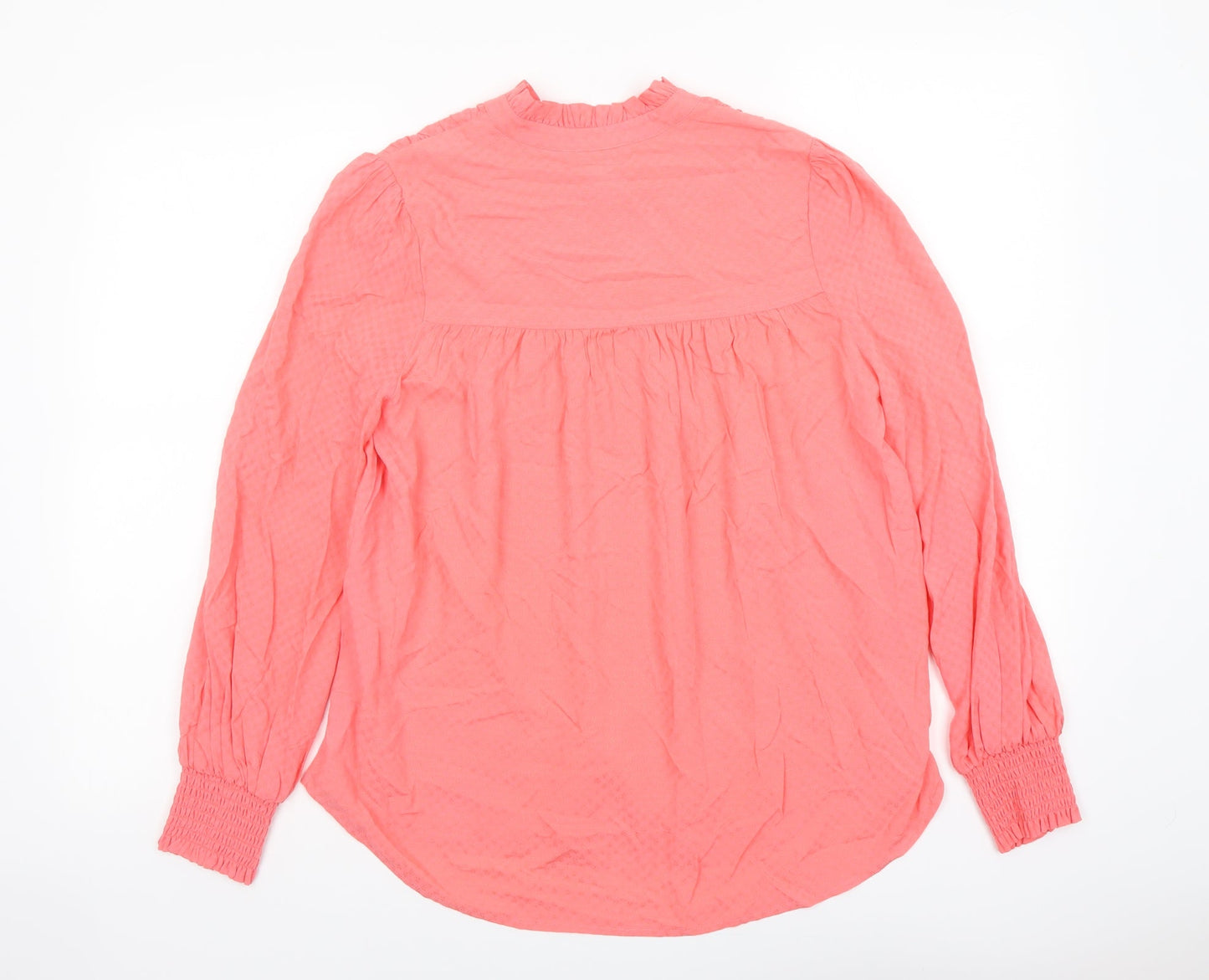 Marks and Spencer Womens Pink Viscose Basic Blouse Size 6 Crew Neck