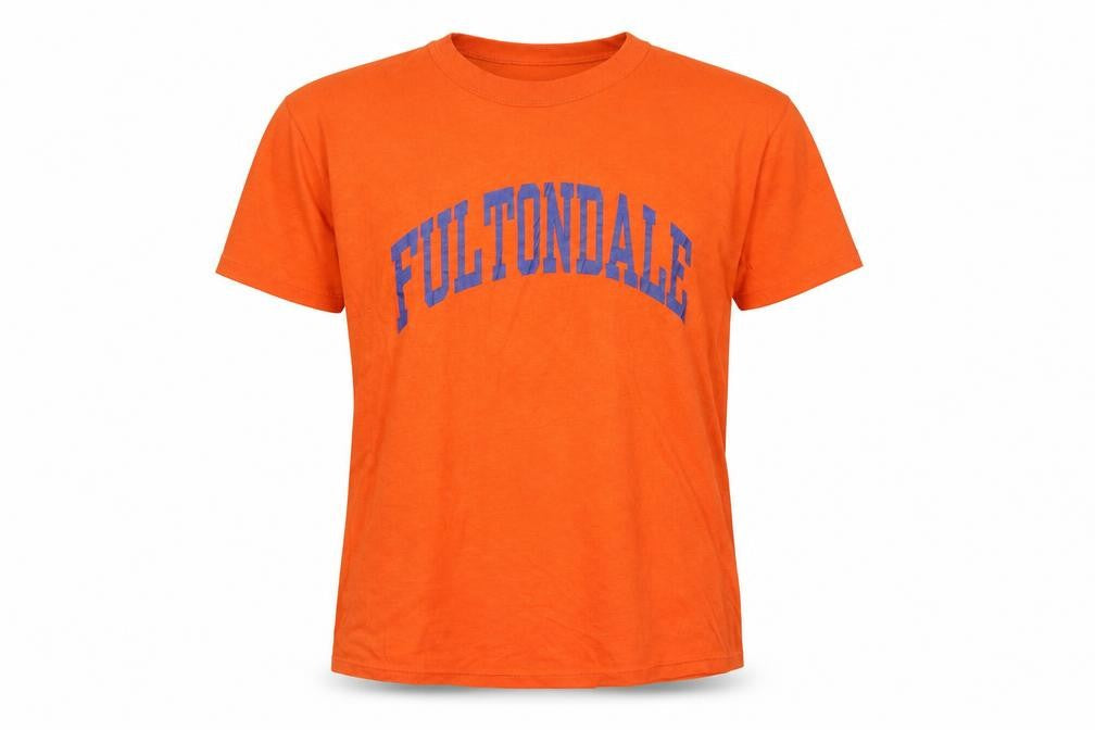 Russell Athletic Womens Orange Cotton Basic T-Shirt Size M Round Neck