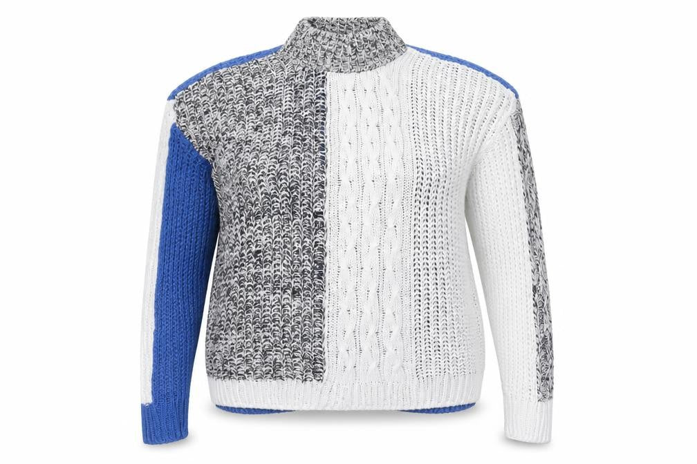 Marks & Spencer Womens Blue Mock Neck Acrylic Pullover Jumper Size M