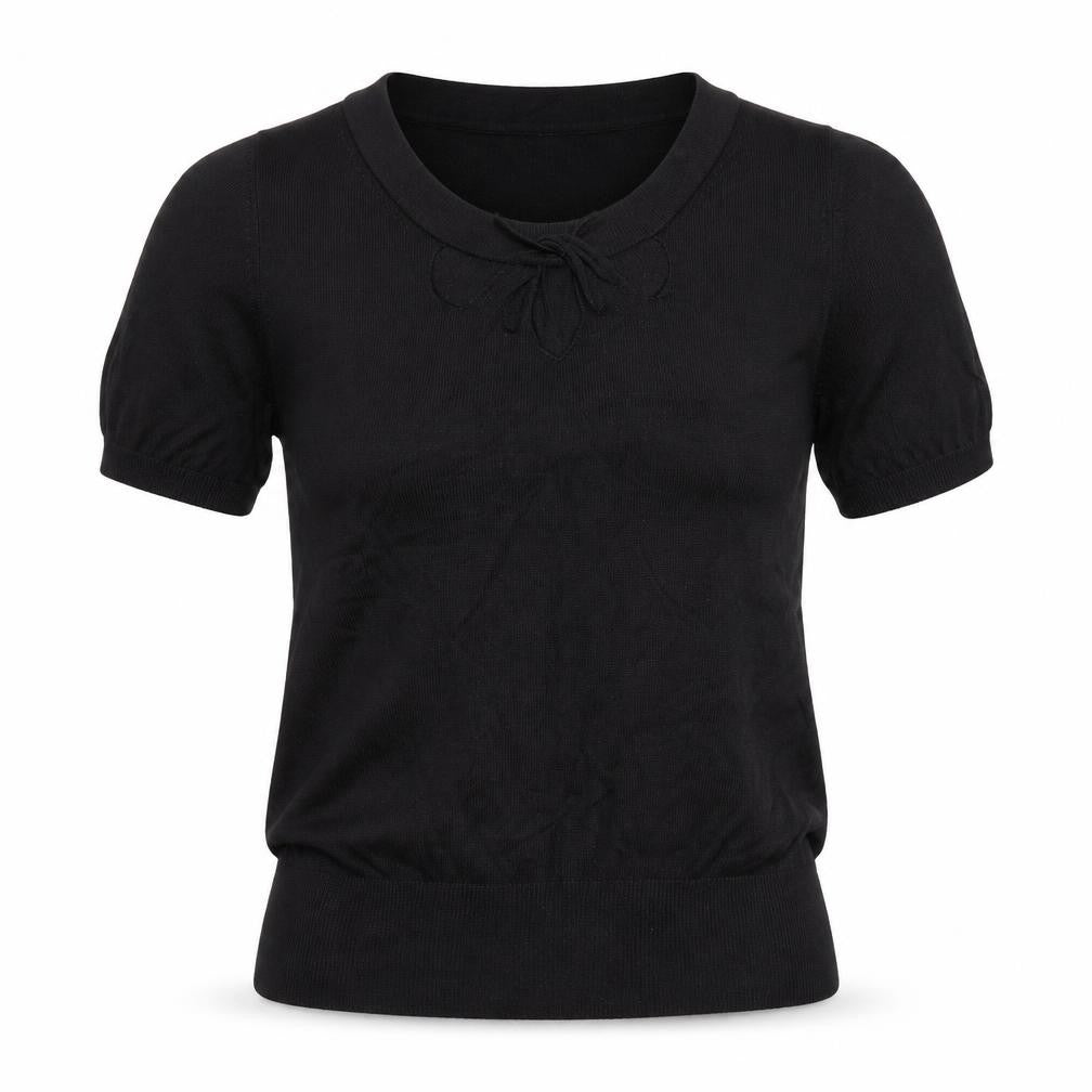 H&M Womens Black Round Neck Viscose Pullover Jumper Size S