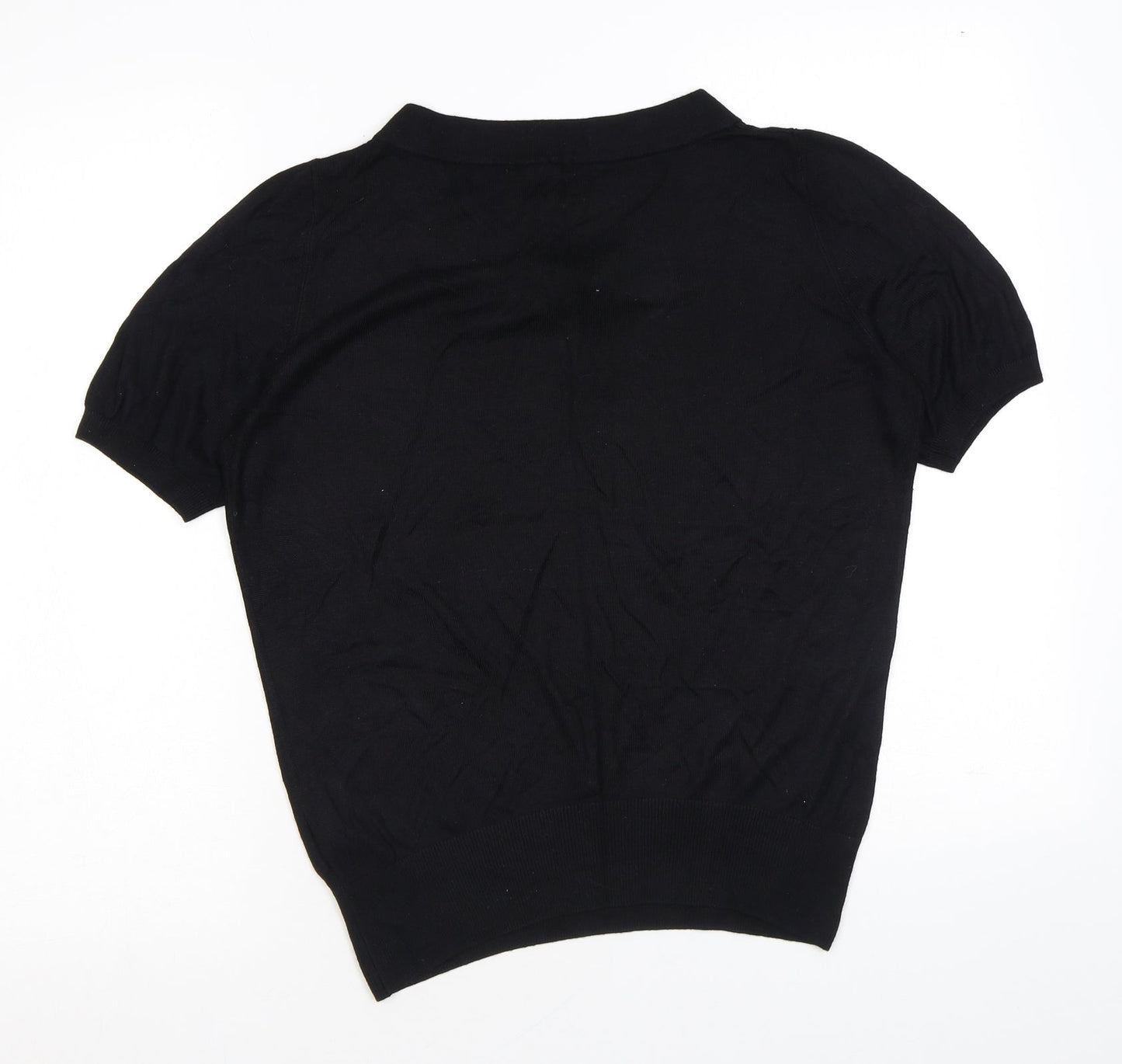 H&M Womens Black Round Neck Viscose Pullover Jumper Size S