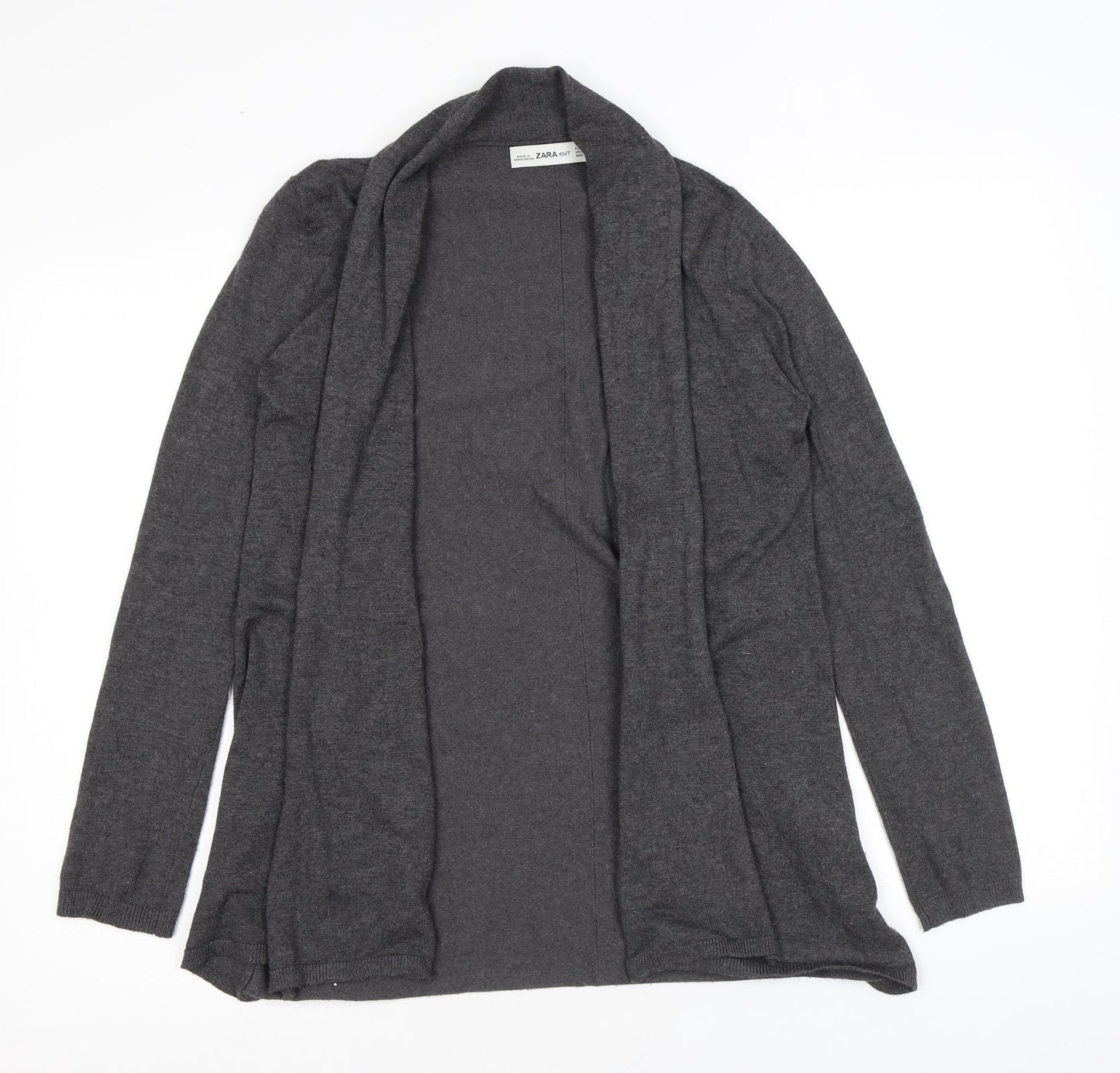 Zara Womens Grey V-Neck Viscose Cardigan Jumper Size M