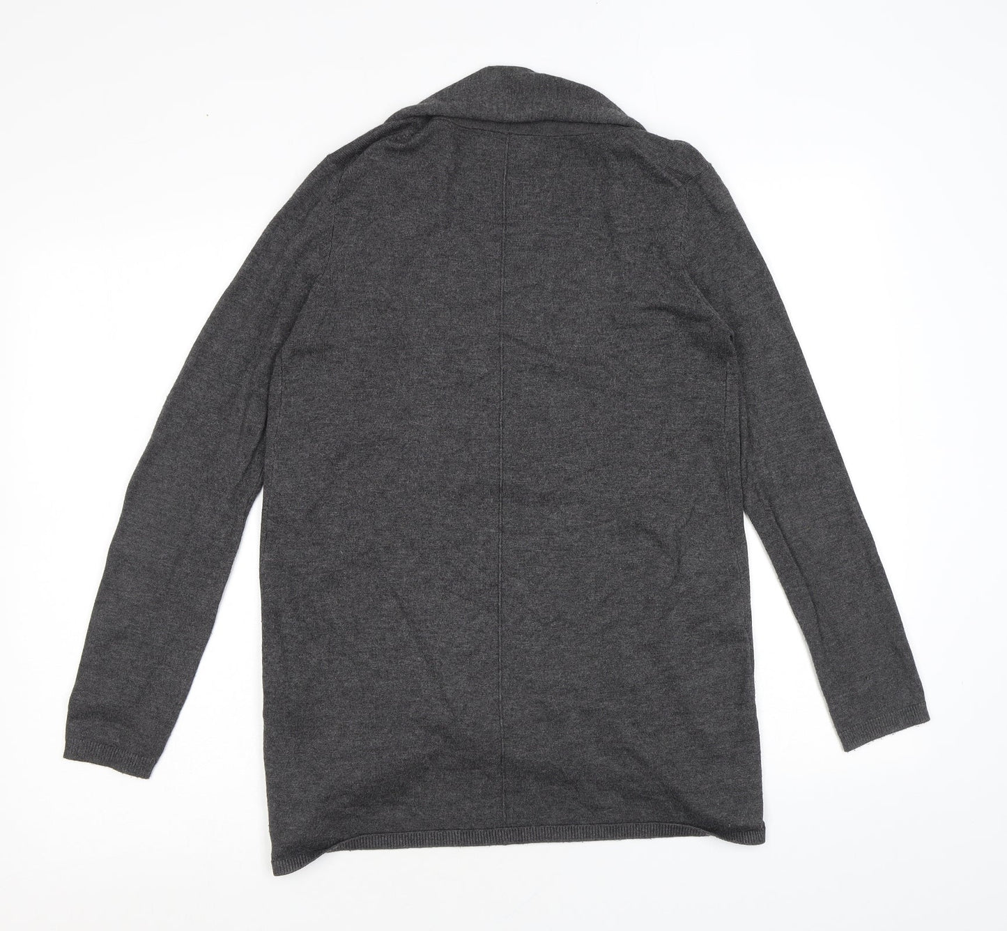 Zara Womens Grey V-Neck Viscose Cardigan Jumper Size M
