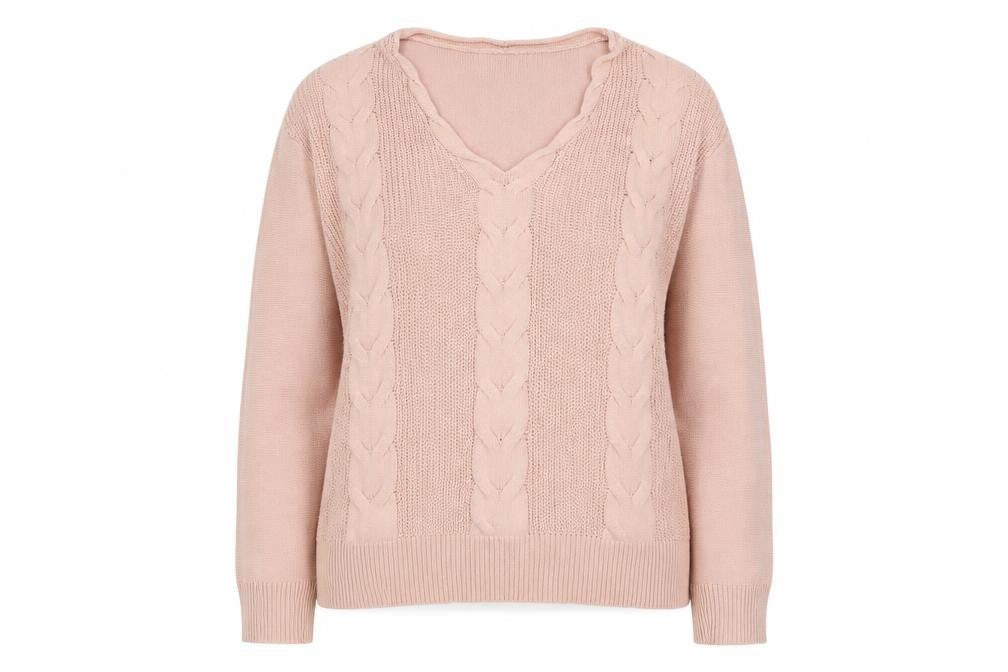 Cotton Traders Womens Pink Square Neck Cotton Pullover Jumper Size 12