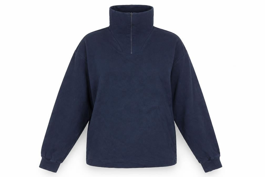 Steiner Womens Blue Cotton Pullover Sweatshirt Size S Zip