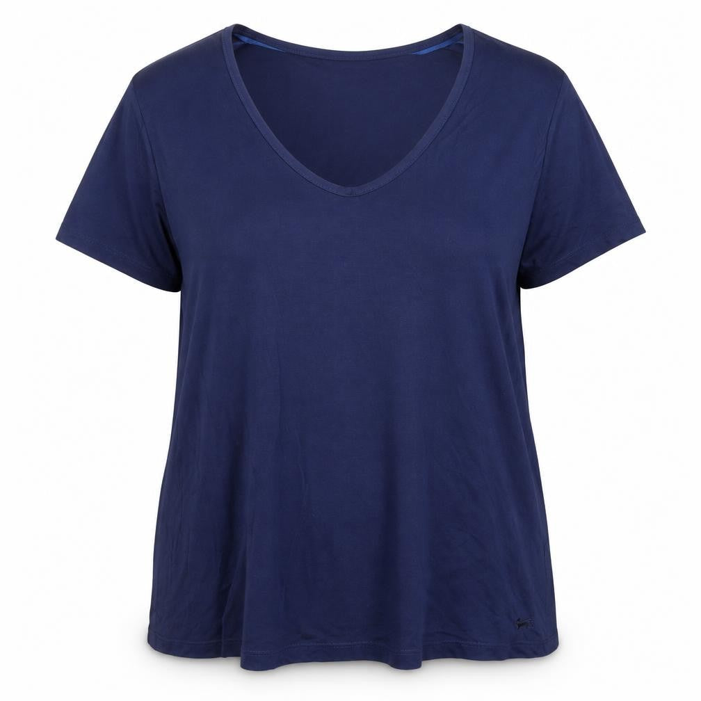 Peter Alexander Womens Blue Modal Basic T-Shirt Size XL V-Neck