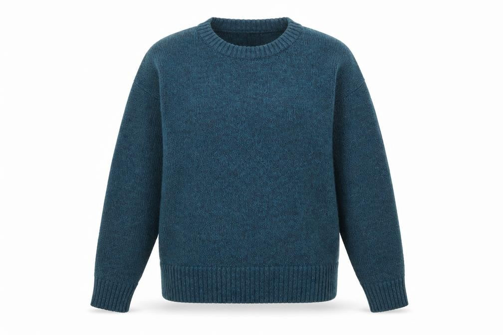 New Look Womens Blue Round Neck Acrylic Pullover Jumper Size M
