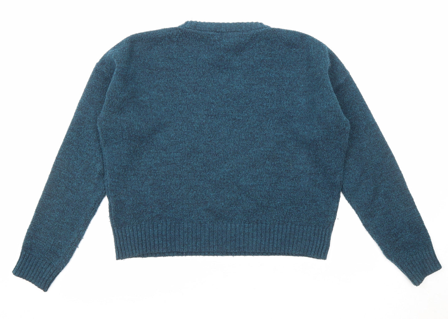 New Look Womens Blue Round Neck Acrylic Pullover Jumper Size M