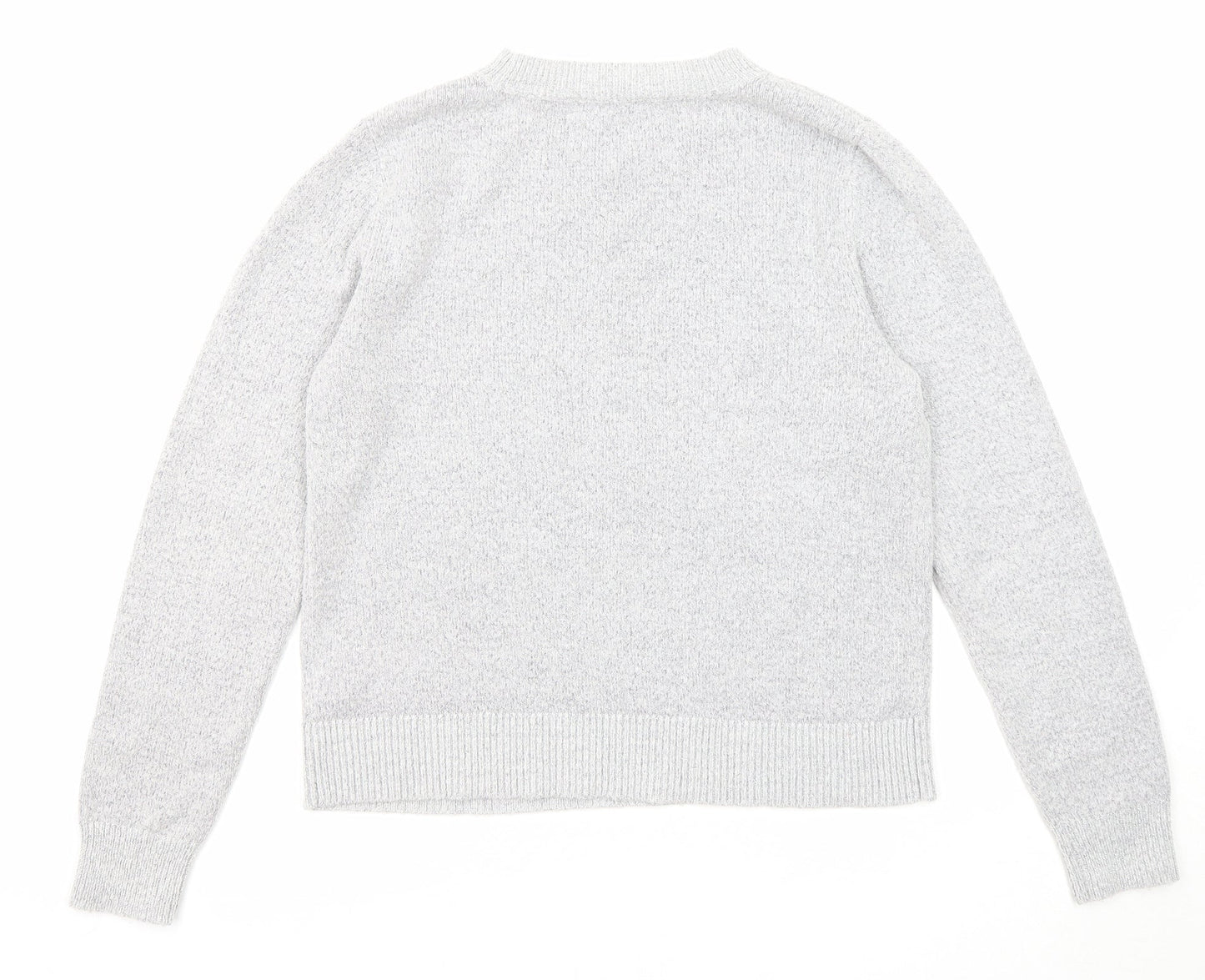 Oasis Womens Grey Round Neck Acrylic Pullover Jumper Size M - Tre's Lovely