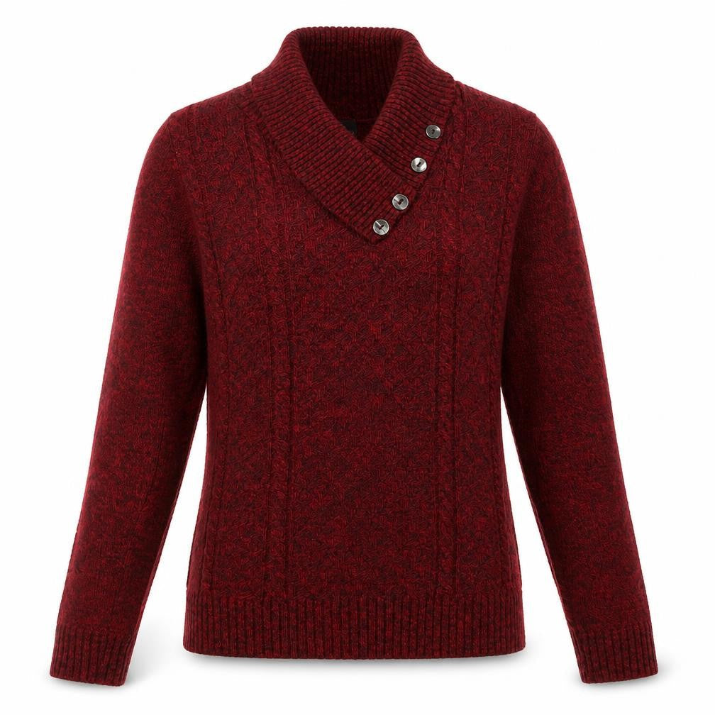 CHIC Womens Red V-Neck Acrylic Pullover Jumper Size S - Size S-M