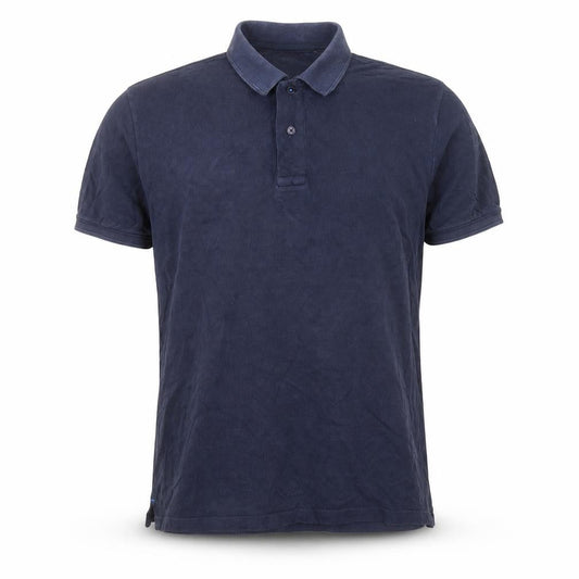 Mango Mens Blue Cotton Polo Size M Collared Button